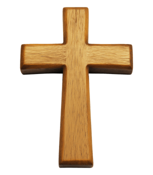 Brown wooden religious cross isolated on transparent background png
