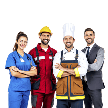 A group of people in different professions png
