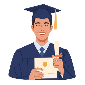 Graduate Achievement Man Holding Diploma, png