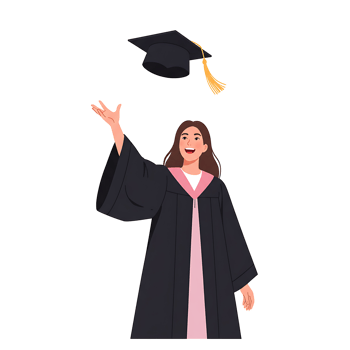 Graduate Tossing Cap in Joyful Celebration png