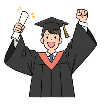 Graduation Joy Male with Diploma Celebration, png