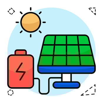 Perfect icon of solar panels vector