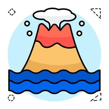 An design icon of volcano vector