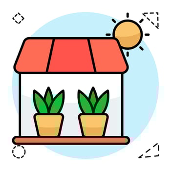Editable icon of greenhouse vector