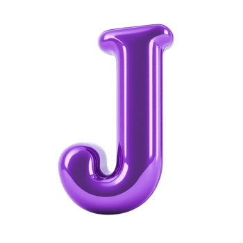 A purple letter j is shown on a black background png