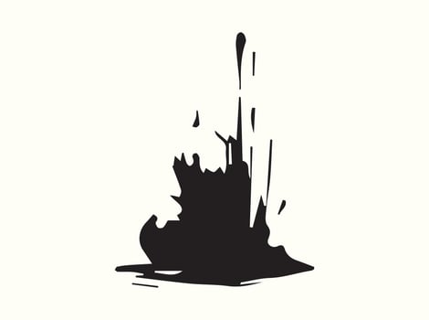 Abstract Ink Silhouette Isolated on White Background vector