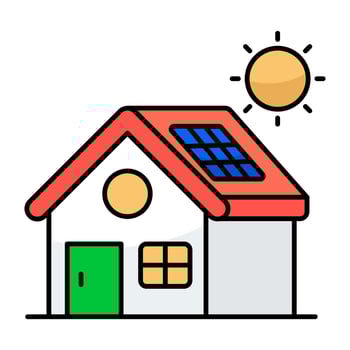 Vectors flat design of solar home