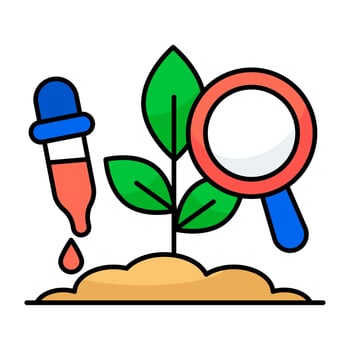 graphic design icon of search plant vector