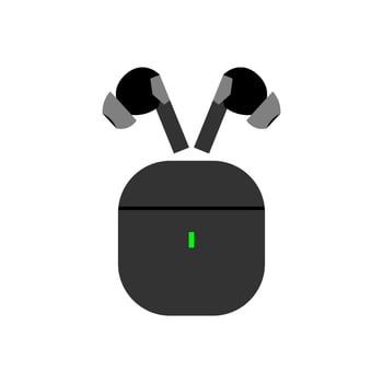 TWS earbuds with case illustration vector