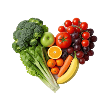 Colorful Fruits And Vegetables Heart Shaped Isolated On Transparent Background png