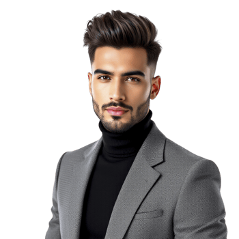 A man in a suit and turtleneck png