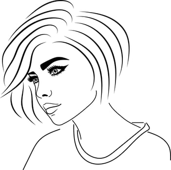 young avatar woman. user portrait. profile icon outline vector