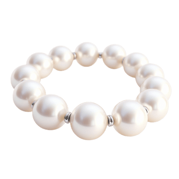 A white pearl bracelet on a black background png