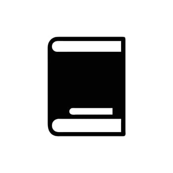 a black and white icon of a book on a white background vector