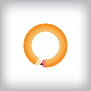The letter O looks like it was drawn with a pencil, which increases the creativity of the design. The simplest design of the education icon. vector