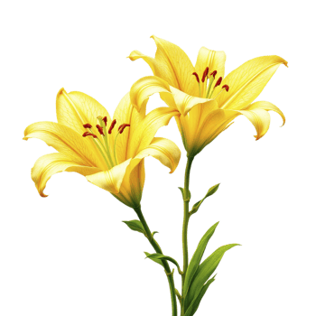 Two yellow lilies are on a black background png