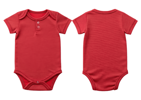 vibrant red baby bodysuit mockup showcases stylish design perfect for infants. This versatile piece is ideal for various occasions png