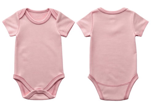 soft pink baby bodysuit mockup showcases simple yet adorable design perfect for infants. Ideal for showcasing clothing designs png
