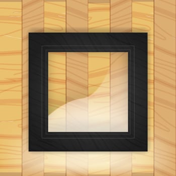 Modern frame for photo or pictures with shadow realistic dark wooden frame vector