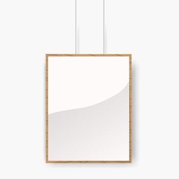 Modern frame for photo or pictures with shadow. realistic wooden frame vector