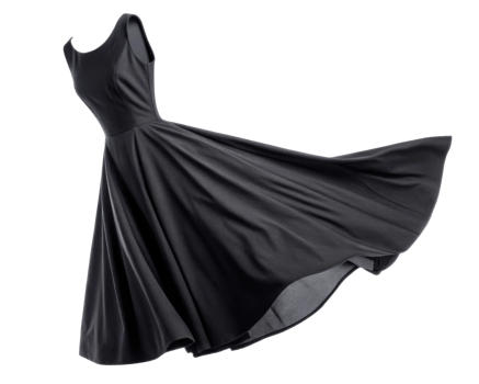beautiful black dress mockup showcases elegant flowing fabric perfect for fashion presentations and design showcases png