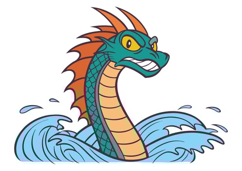 Serpent like dragon ancient water dragon vector