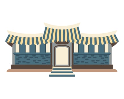 Japanese traditional temple or asian pagoda, japanese traditional landmark. Flat illustration. vector