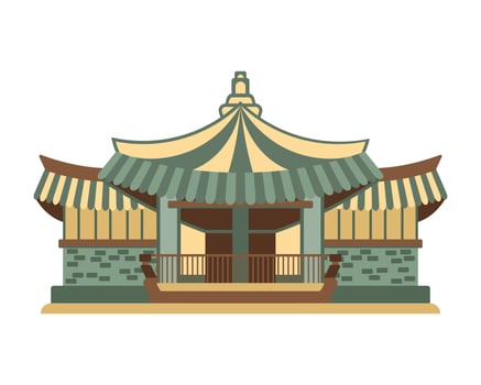 Japanese traditional temple or asian pagoda, japanese traditional landmark. Flat style vector
