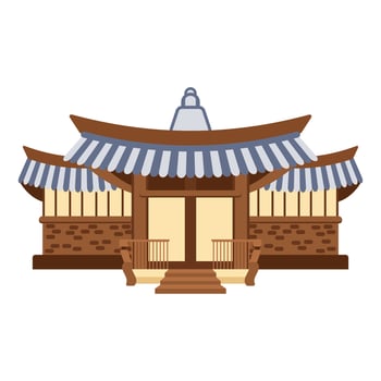 Japanese traditional temple or asian pagoda, japanese traditional landmark. Flat style illustration. vector