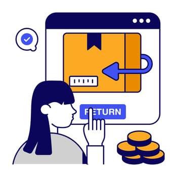Parcel return, icons vector