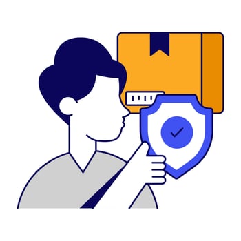Editable icon of parcel security vector