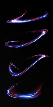 An Artistic Abstract Representation Featuring Beautiful Light Trails in Blue and Red Colors vector