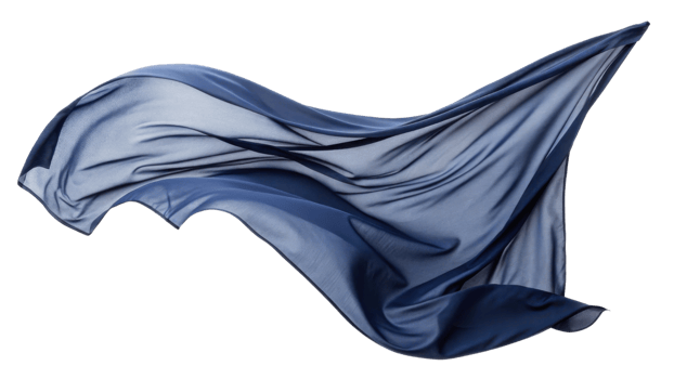 flowing blue fabric drapes elegantly, showcasing its soft texture and graceful movement, evoking sense of calm and sophistication png