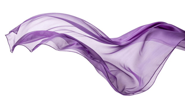 flowing purple silk fabric creates elegant and soft visual effect, perfect for various design projects png