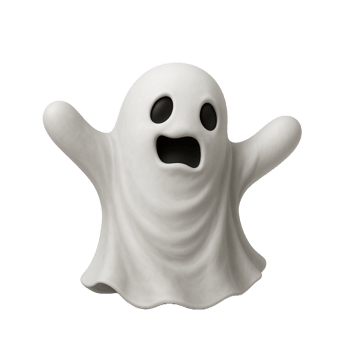 3d Cute ghost mascot png