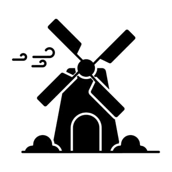 Windmill solid icon, editable vectors
