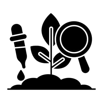 solid design icon of search plant vector