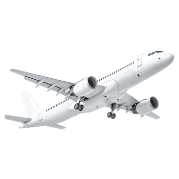 White airplane a clear background, png