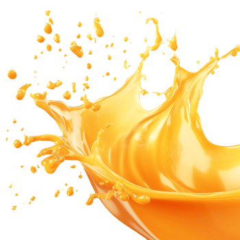 Splash of bright orange liquid frozen in motion, creating a vibrant and dynamic effect, png