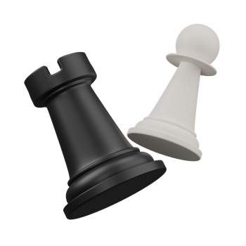 3d render Chess pieces rook and pawn icon png