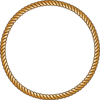 A circular golden rope frame border design element for s or text vector