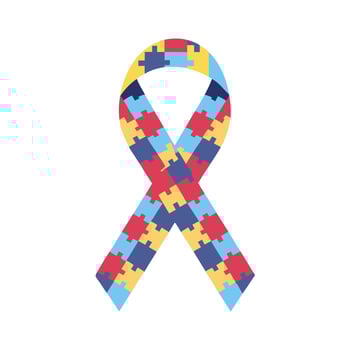 Autism Awareness Ribbon Puzzle Piece Design Symbol for Support and Understanding vector