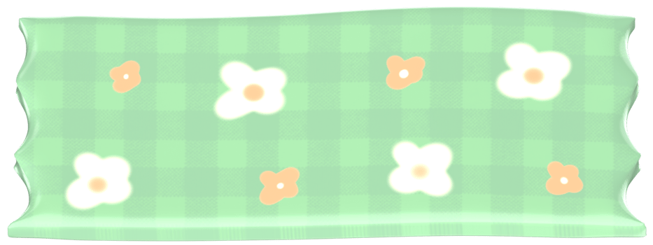 Green Washi Tape 3D Kawaii Stationery Stickers Illustration for Decorations png