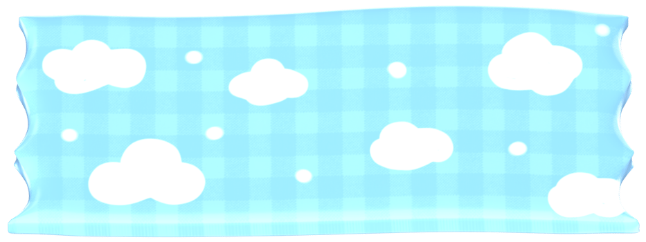 Blue Washi Tape 3D Kawaii Stationery Stickers Illustration for Decorations png