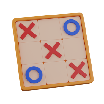 3d render Tic Tac Toe Board Game Illustration png