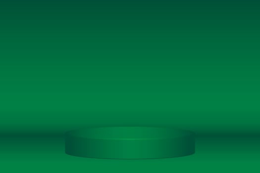 Green color podium for product vector