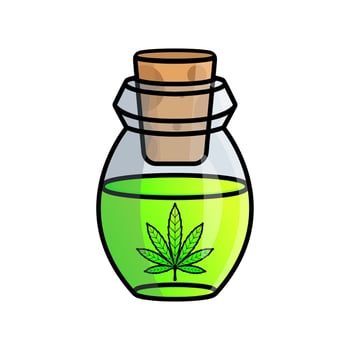 Cannabis oil in a glass illustration design vector