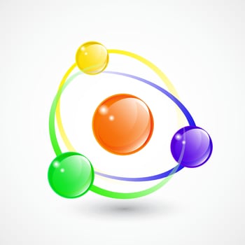 abstract color globes symbol atom model vector