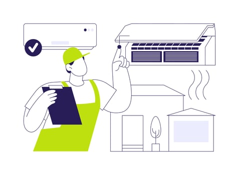 HVAC inspection abstract concept illustration. vector