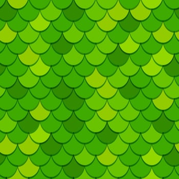 Dragon snake, dinosaur scale pattern of green skin vector